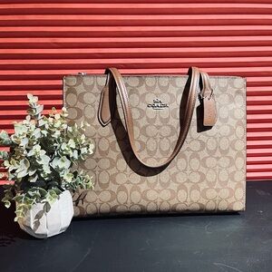 Coach Brown Signature Tote Bag